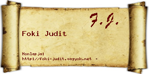 Foki Judit névjegykártya